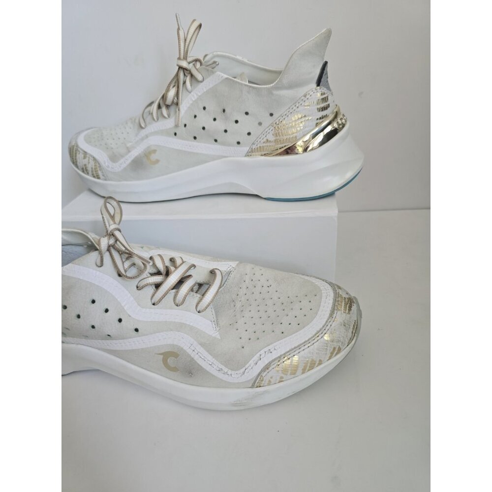 Courser Uno White Luxe Nubuck Leather Lace Up Sneakers Shoes Womens Size 10 40 - Picture 2 of 14